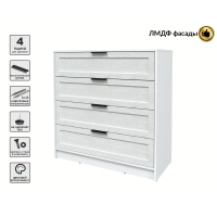 Kомод Тренд КТ-К100 (Белый ЛДСП/ Дуб полярный ЛМДФ) Ш1000 В1020 Г451